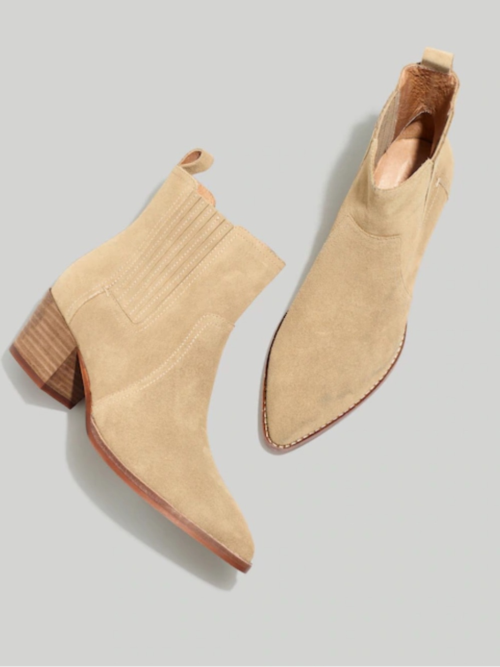 Madewell The Western Ankle Boots in Suede Size 8